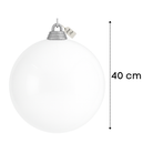 White Christmas Bauble Ornament – 40 cm (Glossy Shatterproof Extra-Large Decoration) Luxury Casa