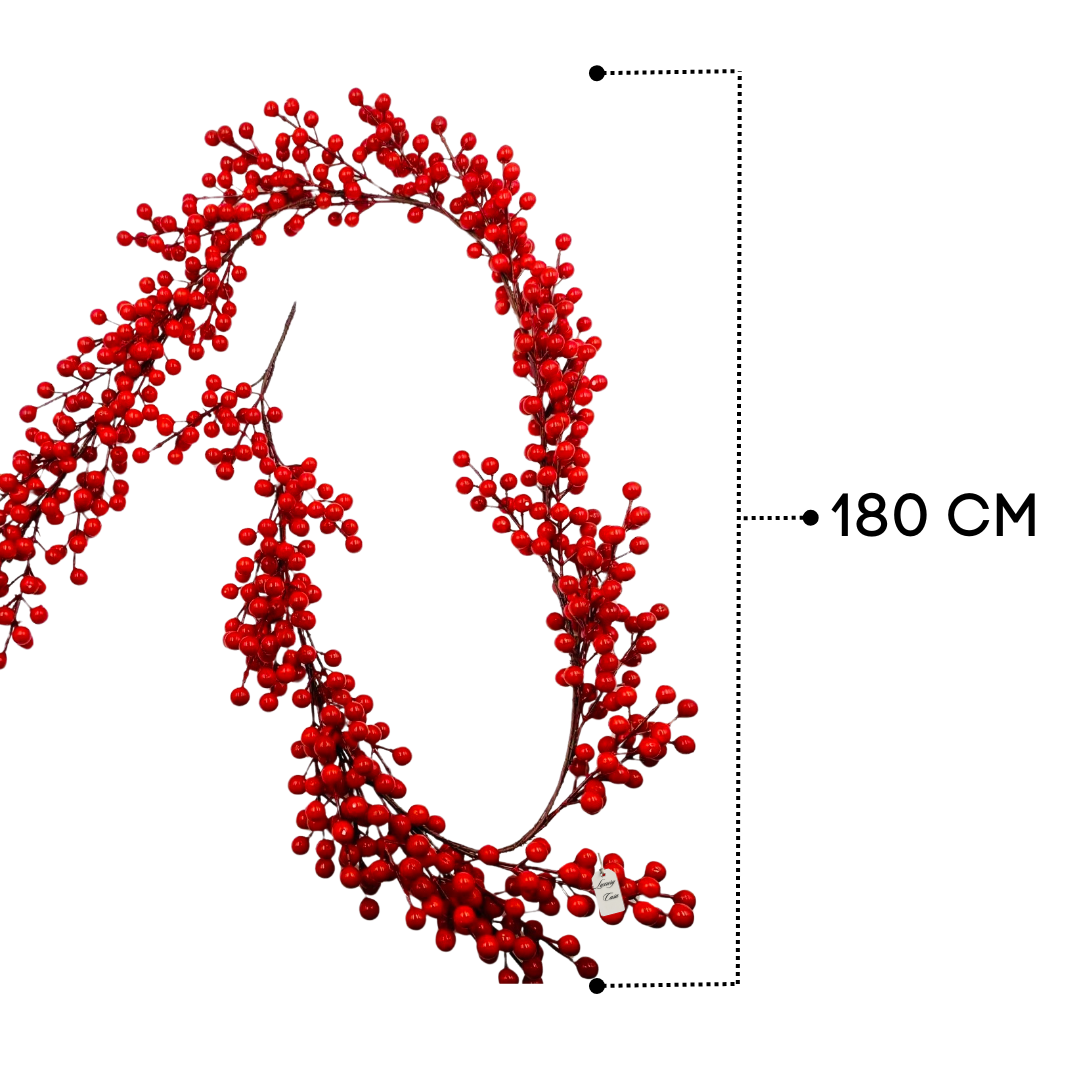 Vibrant Red Berry Christmas Garland Luxury Casa