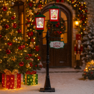 Christmas Musical Lamp Post with Snowfall – Black & Green Luxury Casa