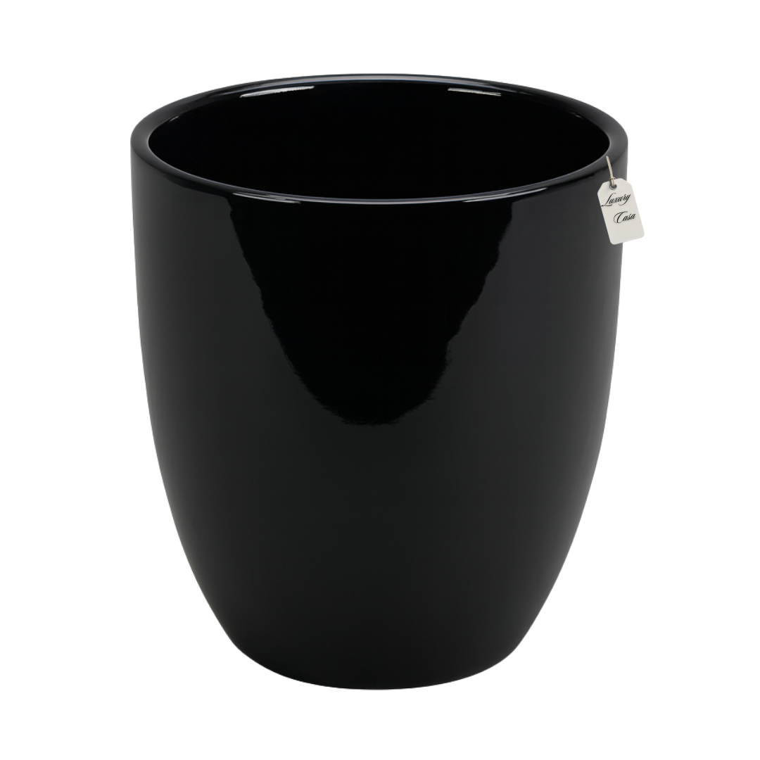 Glossy Round Planter – Modern Decorative Pot - Large Luxury Casa