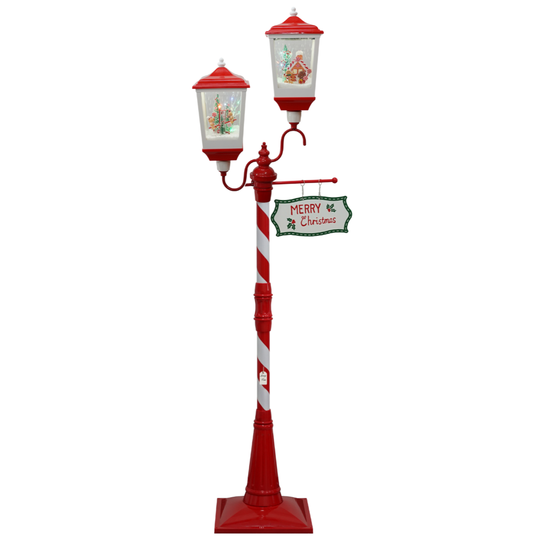 Christmas Musical Lamp Post with Snowfall Luxury Casa