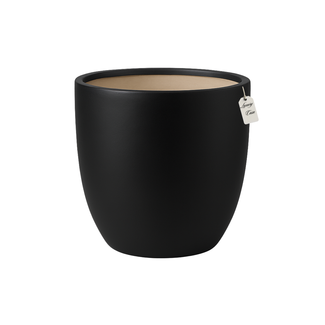 Speckled Stone Round Planter – Modern Decorative Pot - Medium Luxury Casa