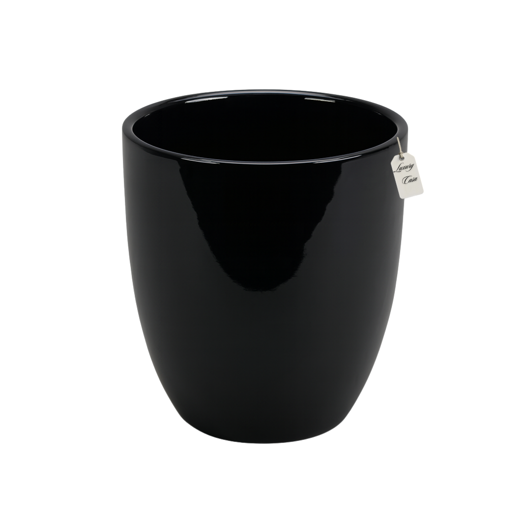 Glossy Round Planter – Modern Decorative Pot - Medium Luxury Casa