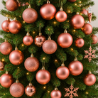 Christmas Baubles Ornaments Set – 24 pcs (8 cm, Glitter, Glossy & Matte Christmas Tree Decorations) Luxury Casa