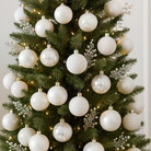 White Christmas Bauble Ornament – 25 cm (Glossy Shatterproof Decoration) Luxury Casa