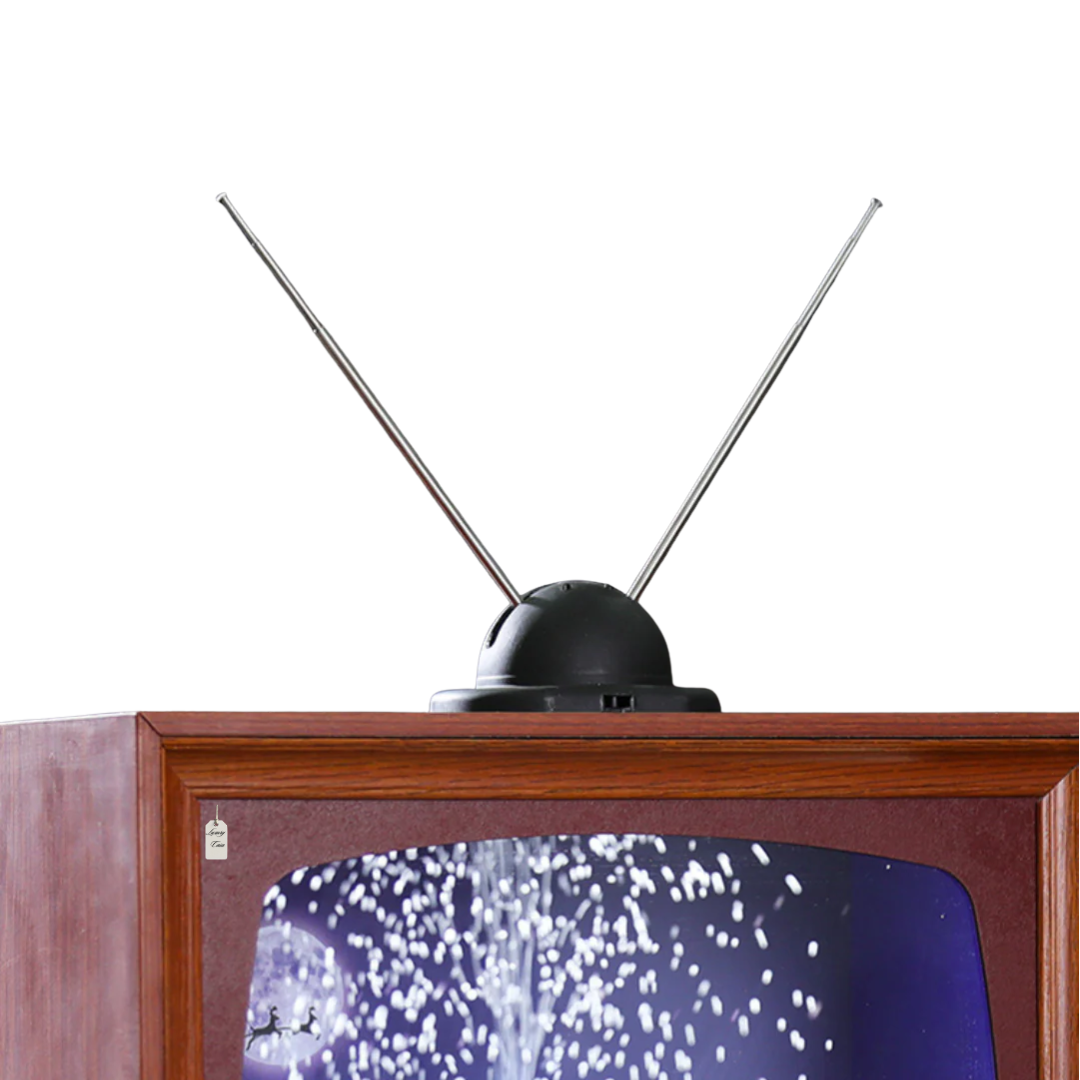 Retro Christmas TV Decoration with Snow Scene Luxury Casa
