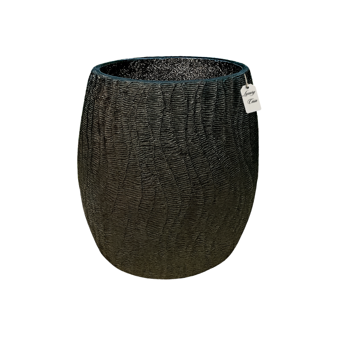 Wave Pattern Textured Planter – Modern Decorative Pot - Medium Luxury Casa