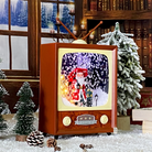 Retro Christmas TV Decoration with Santa & Snowfall Luxury Casa