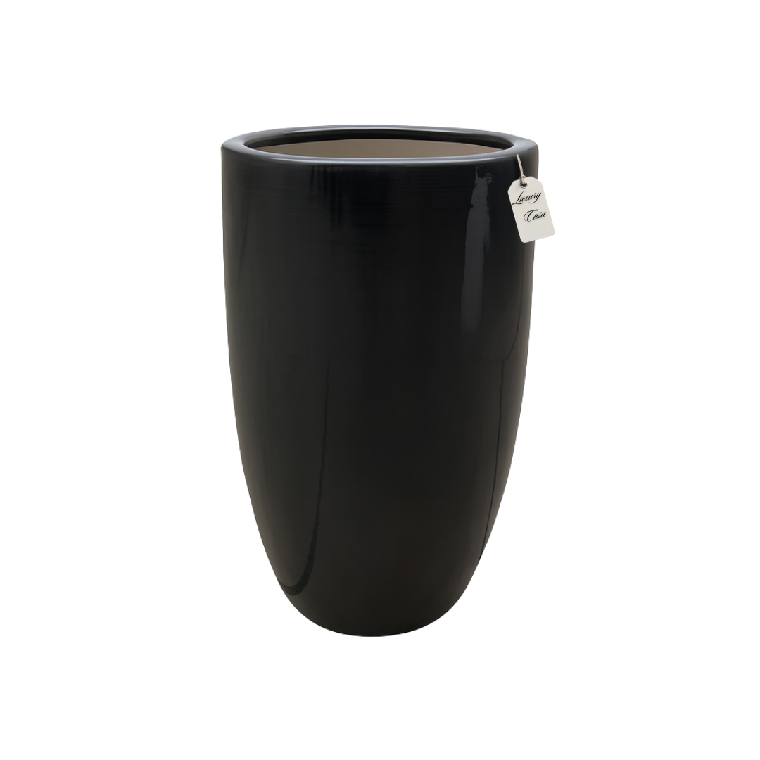 Glossy Tall Cylinder Planter – Modern Decorative Pot - Medium Luxury Casa