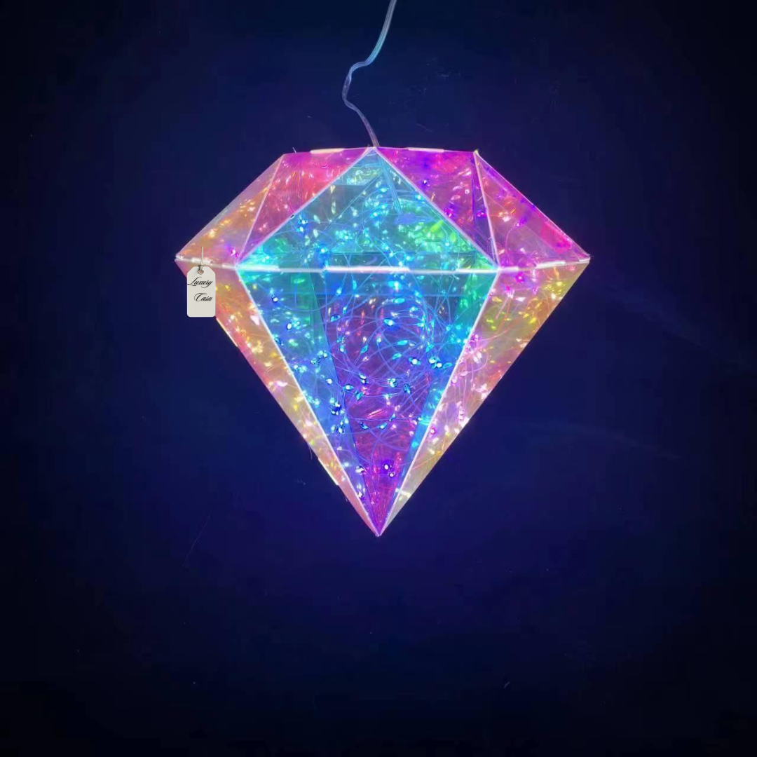Geometric Multicolor Gem Diamond Light Decoration Luxury Casa