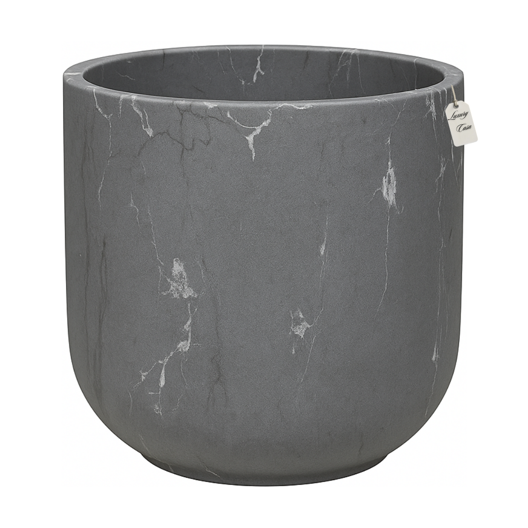 Marble Effect Planter with Gold Veins – Modern Decorative Pot - Large Luxury Casa