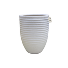 Textured Ribbed Round Planter – Modern Decorative Pot - Small Luxury Casa