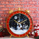 Christmas Snowing Musical Clock Decoration Luxury Casa