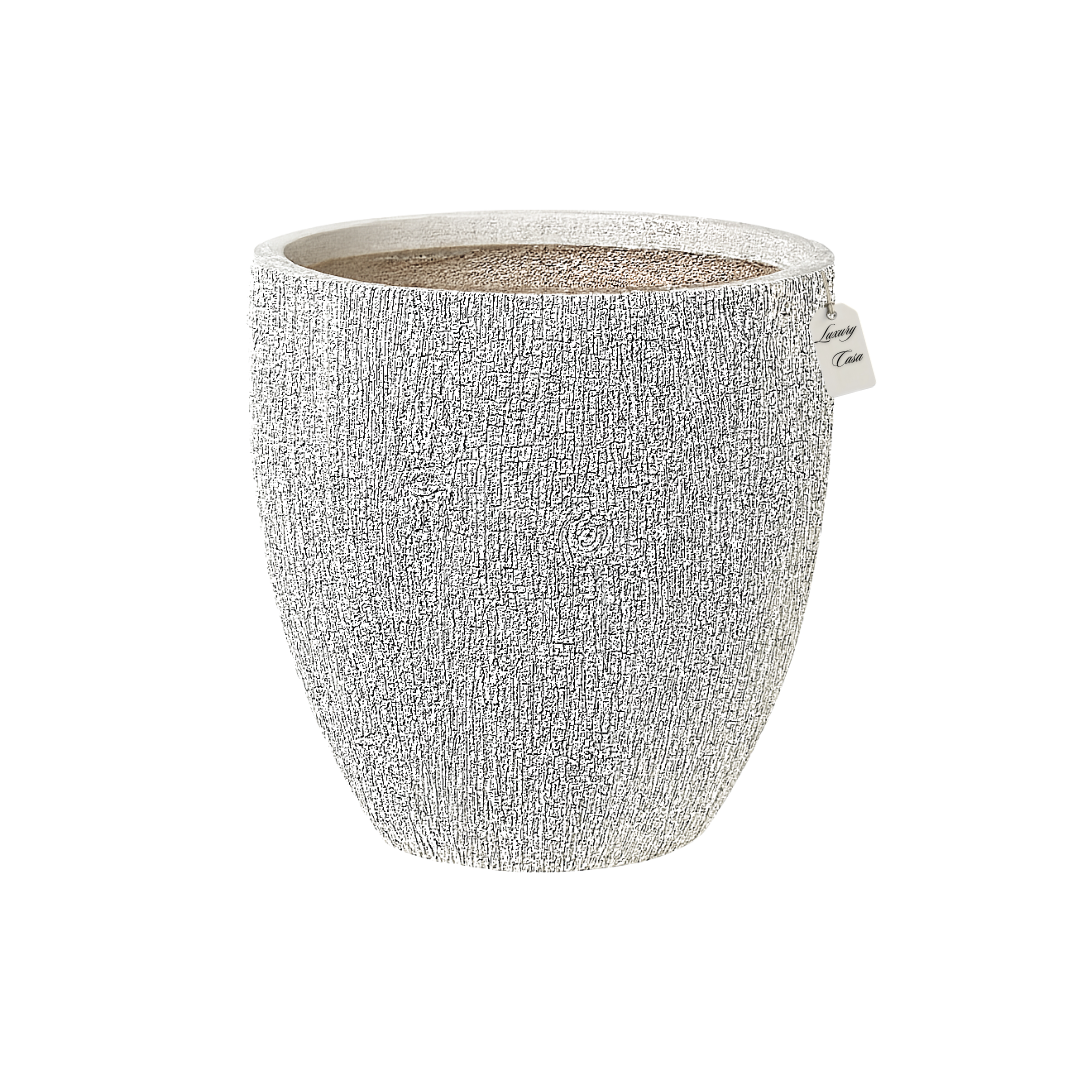 Wood Grain Textured Planter – Modern Decorative Pot - Small Luxury Casa