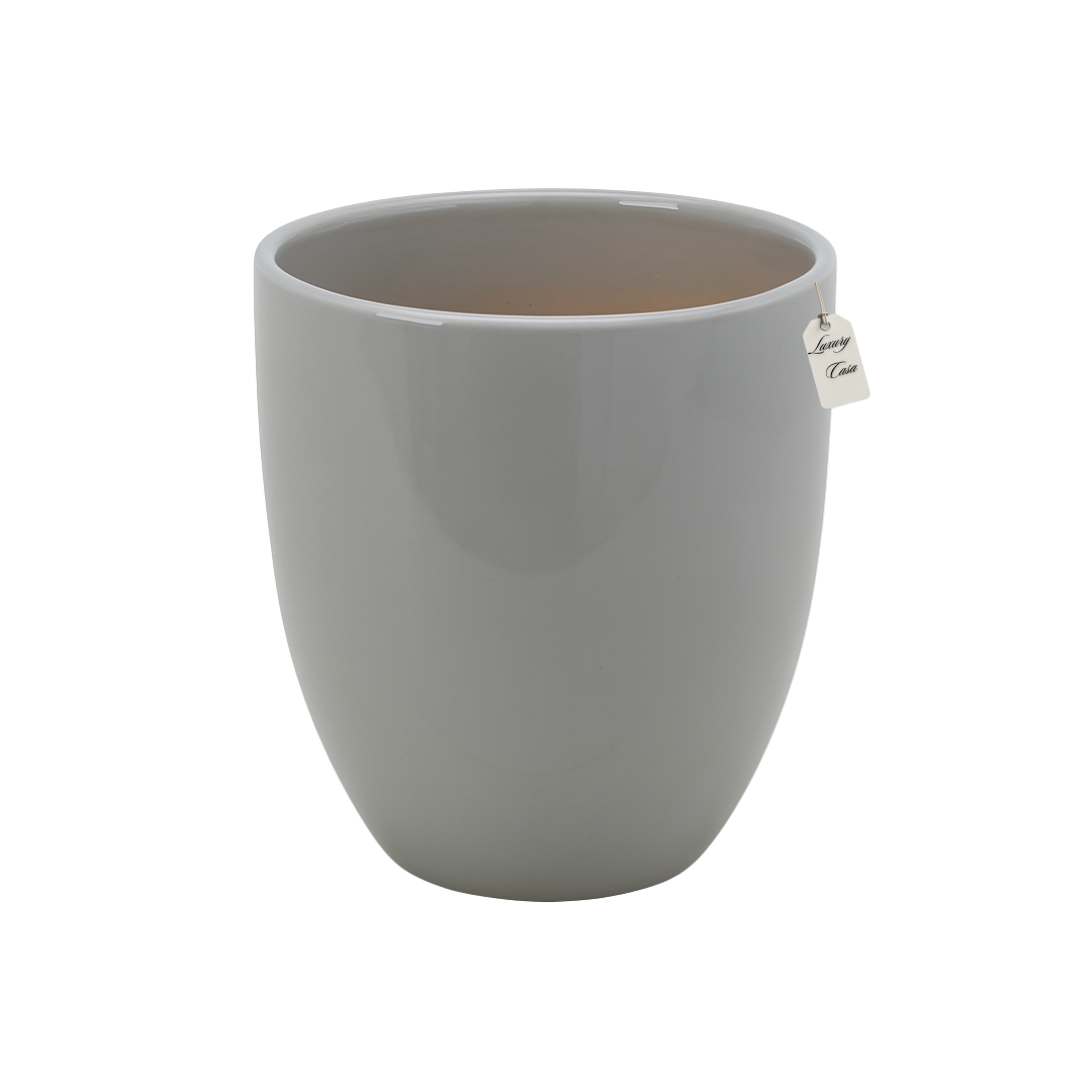 Glossy Round Planter – Modern Decorative Pot - Medium Luxury Casa