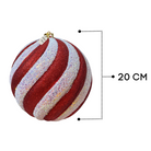 Red & White Swirl Christmas Baubles Luxury Casa