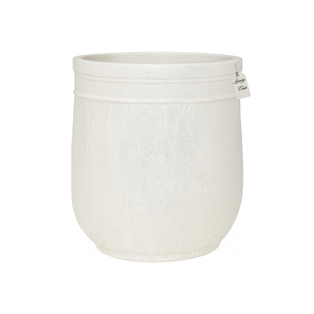 Engraved Wave Design Planter – Modern Decorative Pot - Medium Luxury Casa