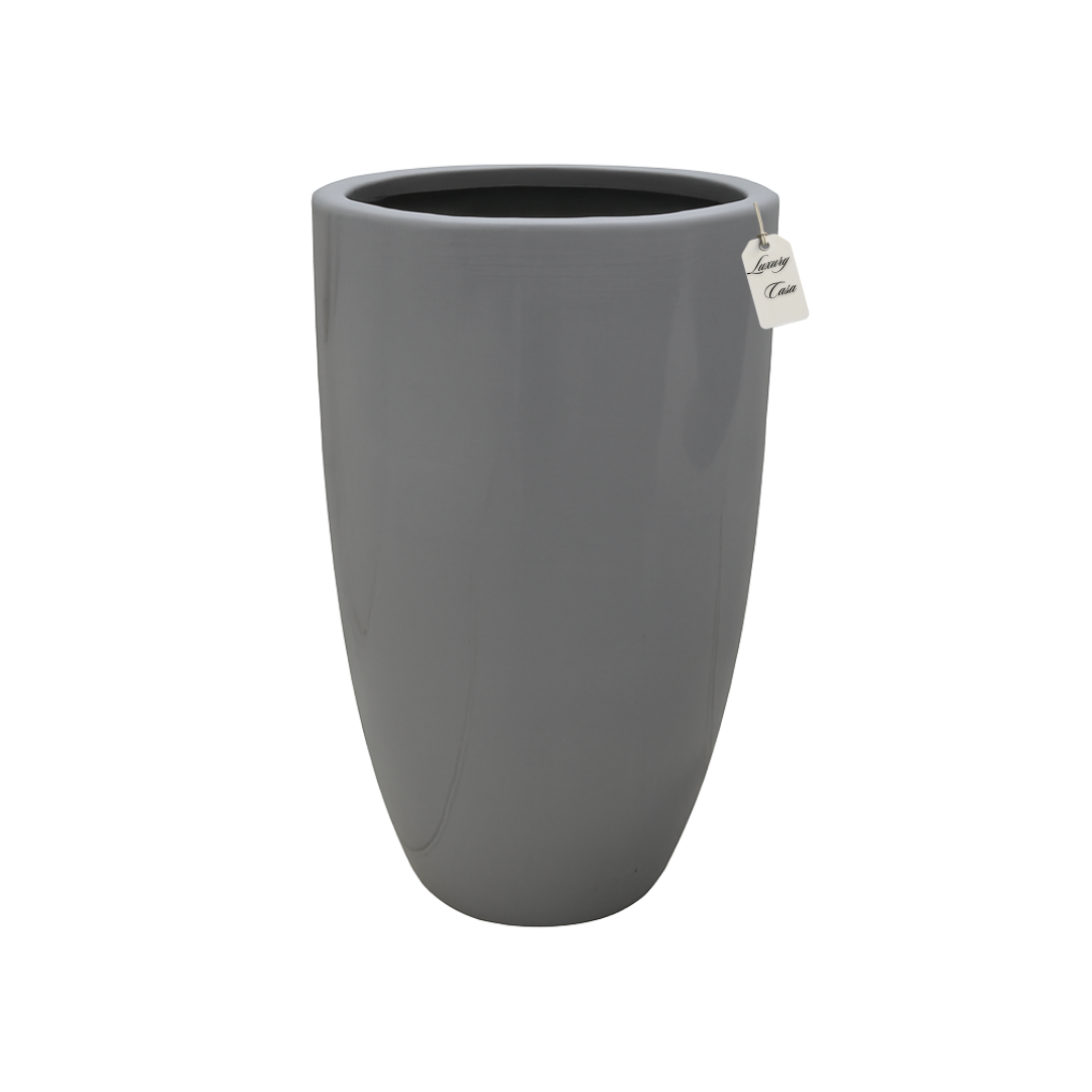 Glossy Tall Cylinder Planter – Modern Decorative Pot - Medium Luxury Casa