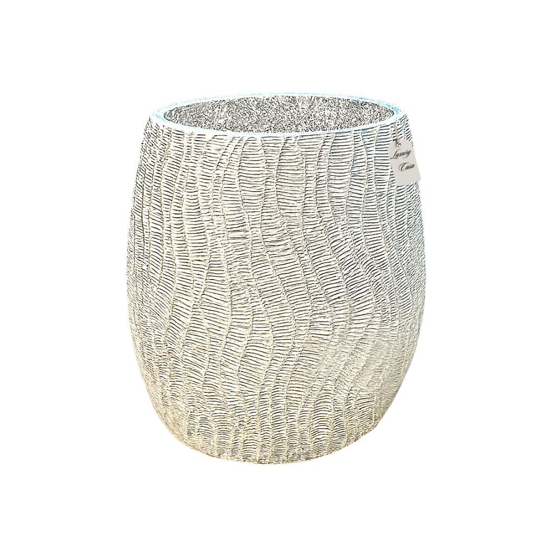 Wave Pattern Textured Planter – Modern Decorative Pot - Medium Luxury Casa