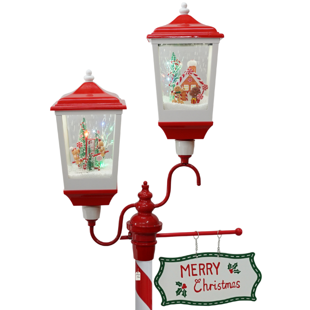 Christmas Musical Lamp Post with Snowfall Luxury Casa