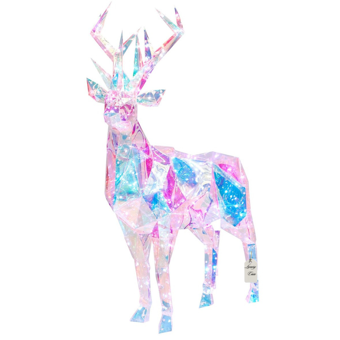 Geometric Multicolor Reindeer Decoration Luxury Casa