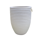 Textured Ribbed Round Planter – Modern Decorative Pot - Medium Luxury Casa