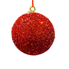 Red Glitter Christmas Baubles Luxury Casa