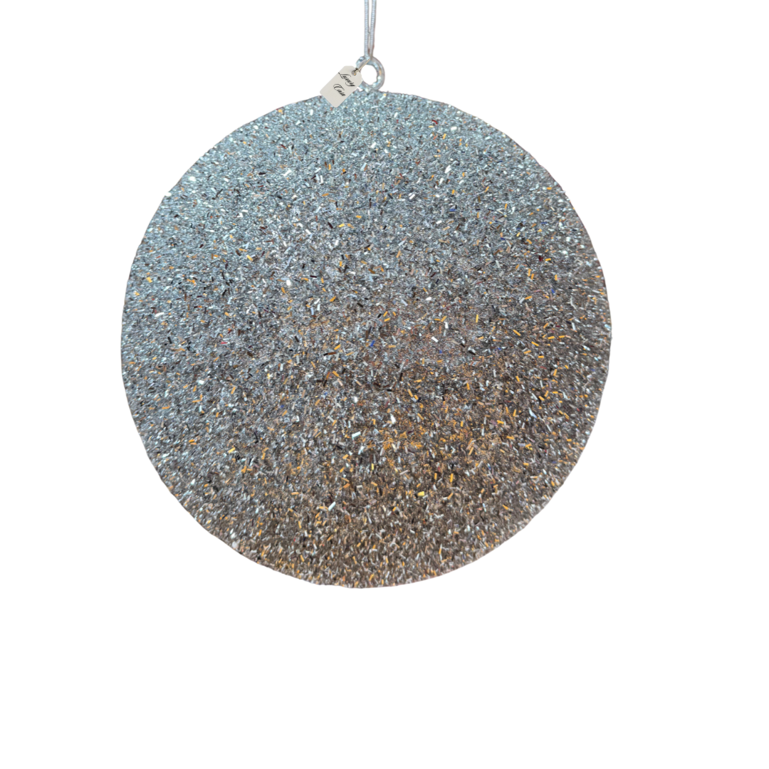 Silver Glitter Christmas Baubles Luxury Casa