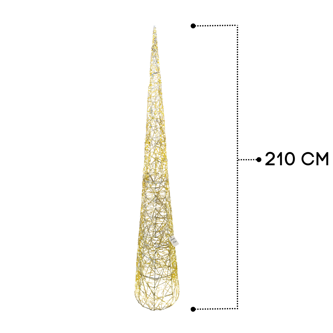 Golden Cone Tree Decoration Luxury Casa