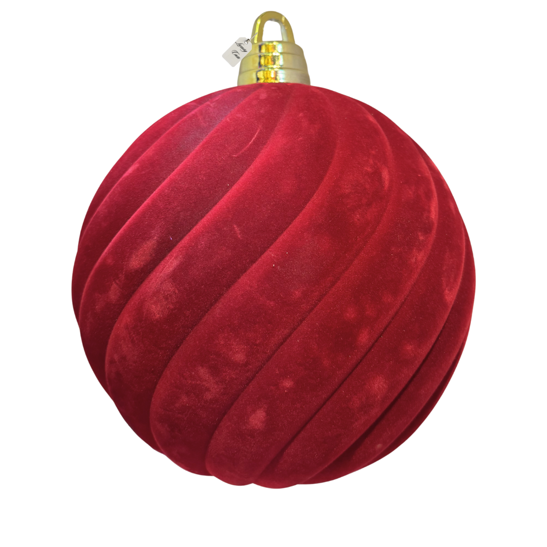 Red Velvet Christmas Baubles Luxury Casa