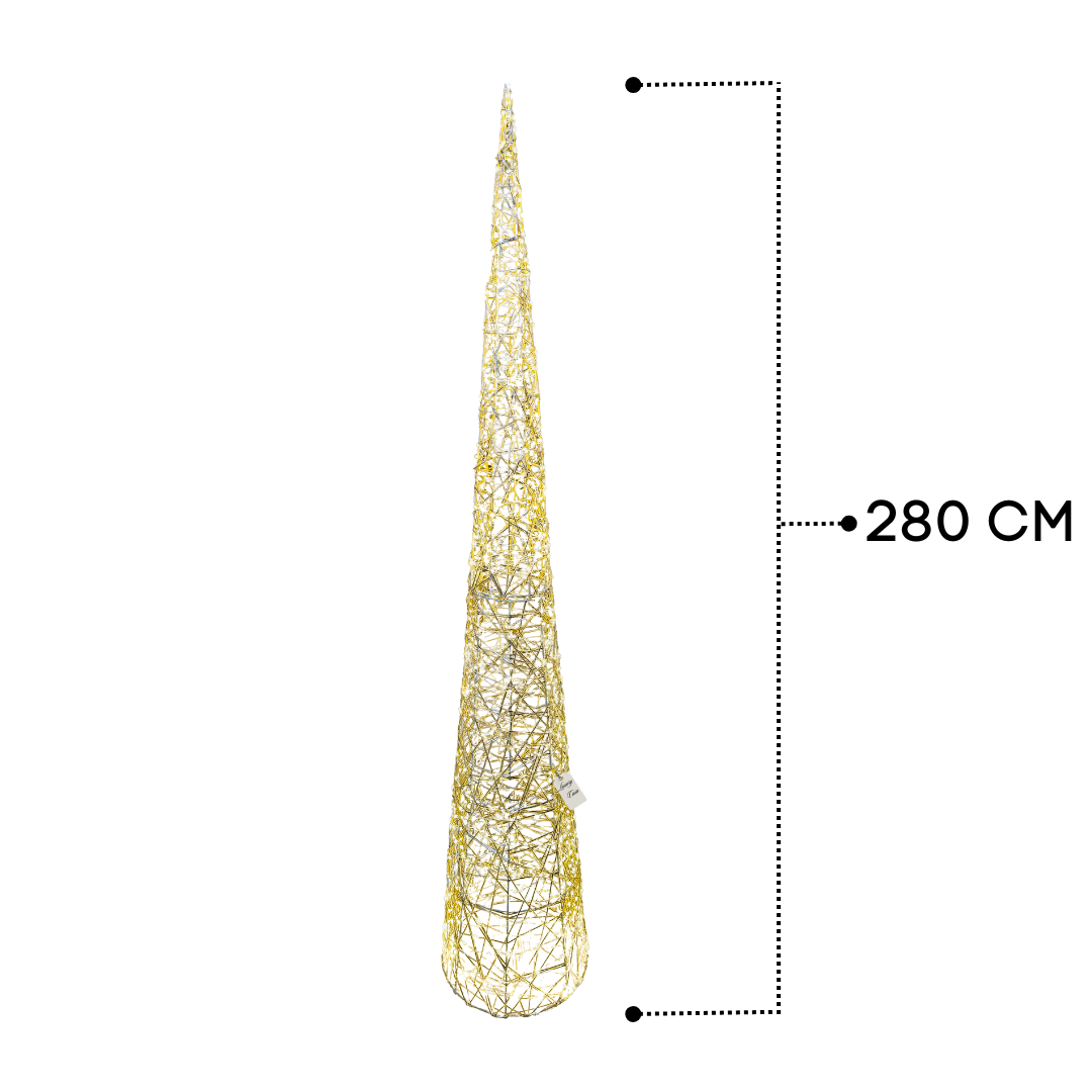 Golden Cone Tree Decoration Luxury Casa