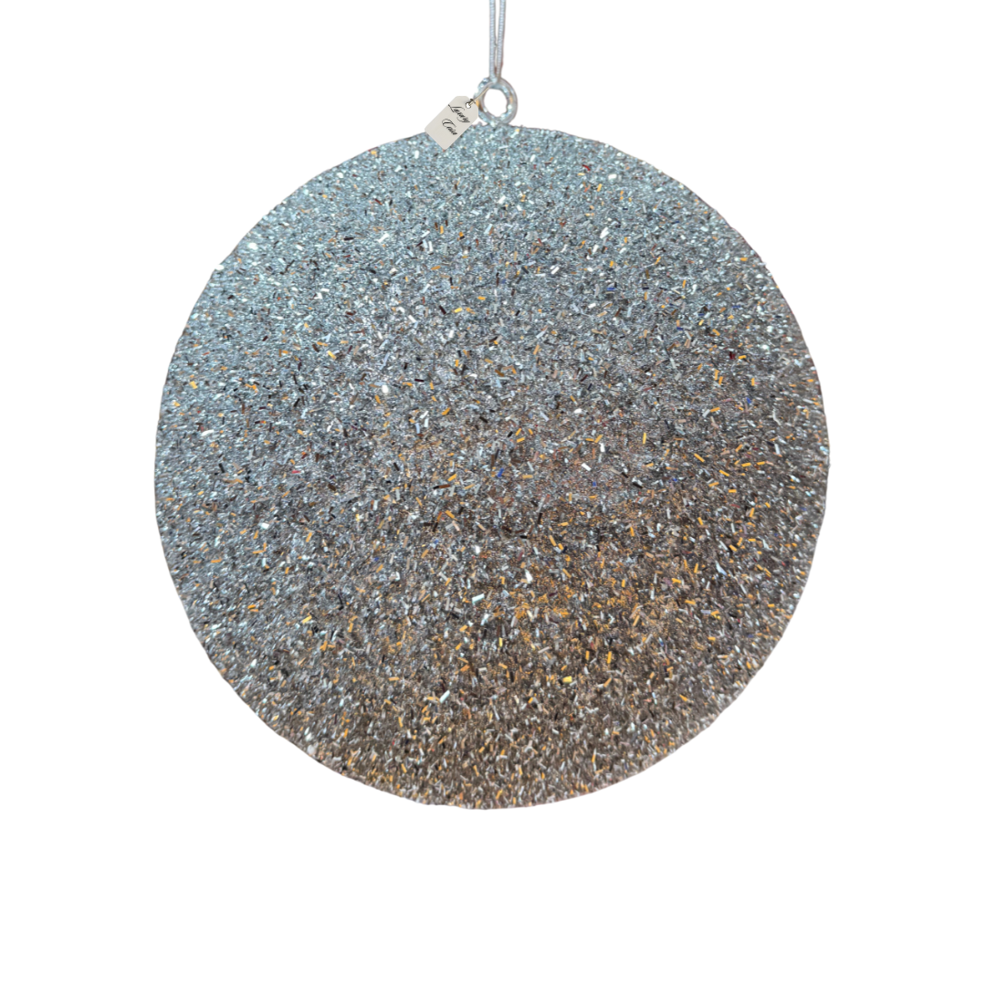 Silver Glitter Christmas Baubles Luxury Casa