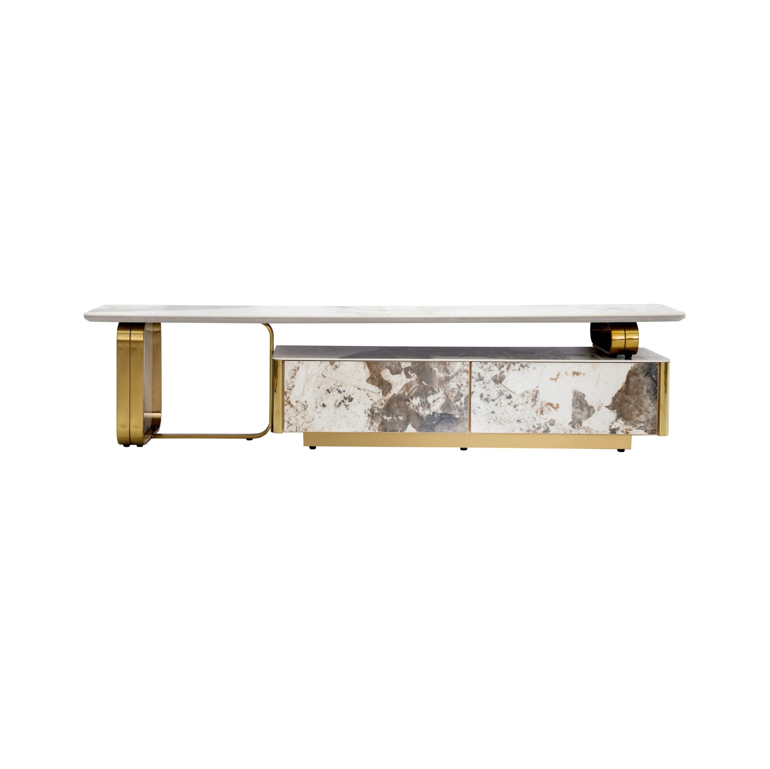 Luxury Marble & Gold TV Unit Luxury Casa