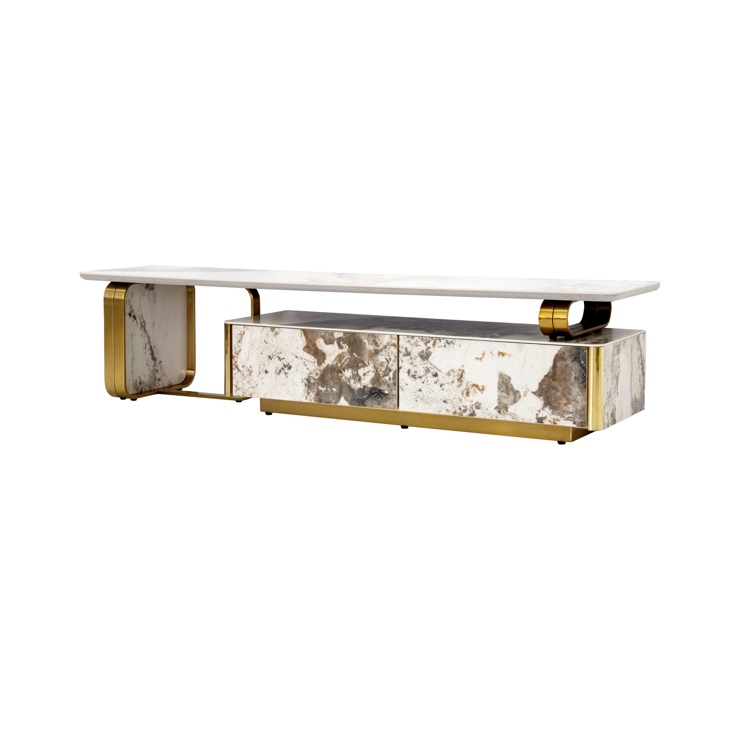 Luxury Marble & Gold TV Unit Luxury Casa