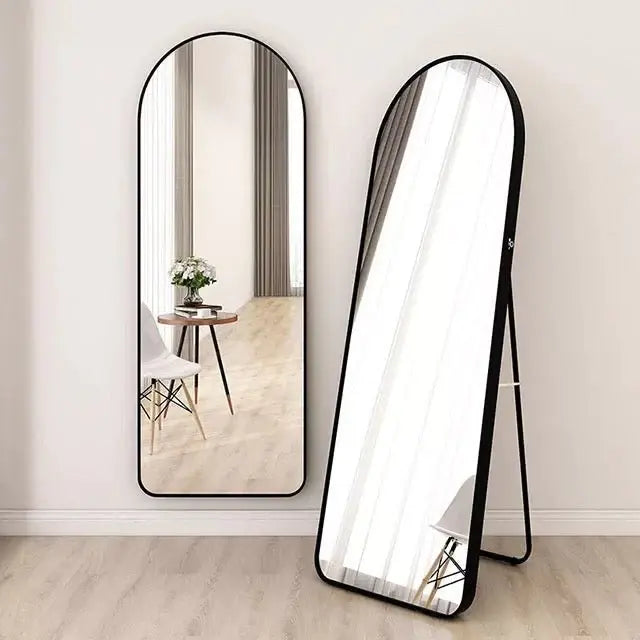 Aluminium Balck Frame Arch Shape Wall And Floor Mirror Luxury Casa