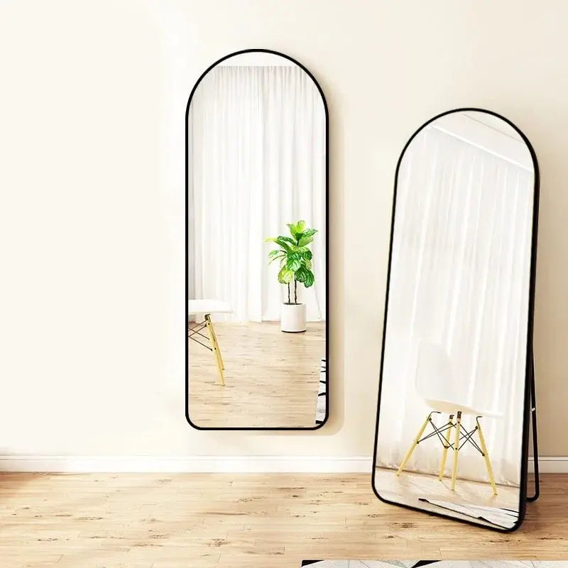 Aluminium Balck Frame Arch Shape Wall And Floor Mirror Luxury Casa