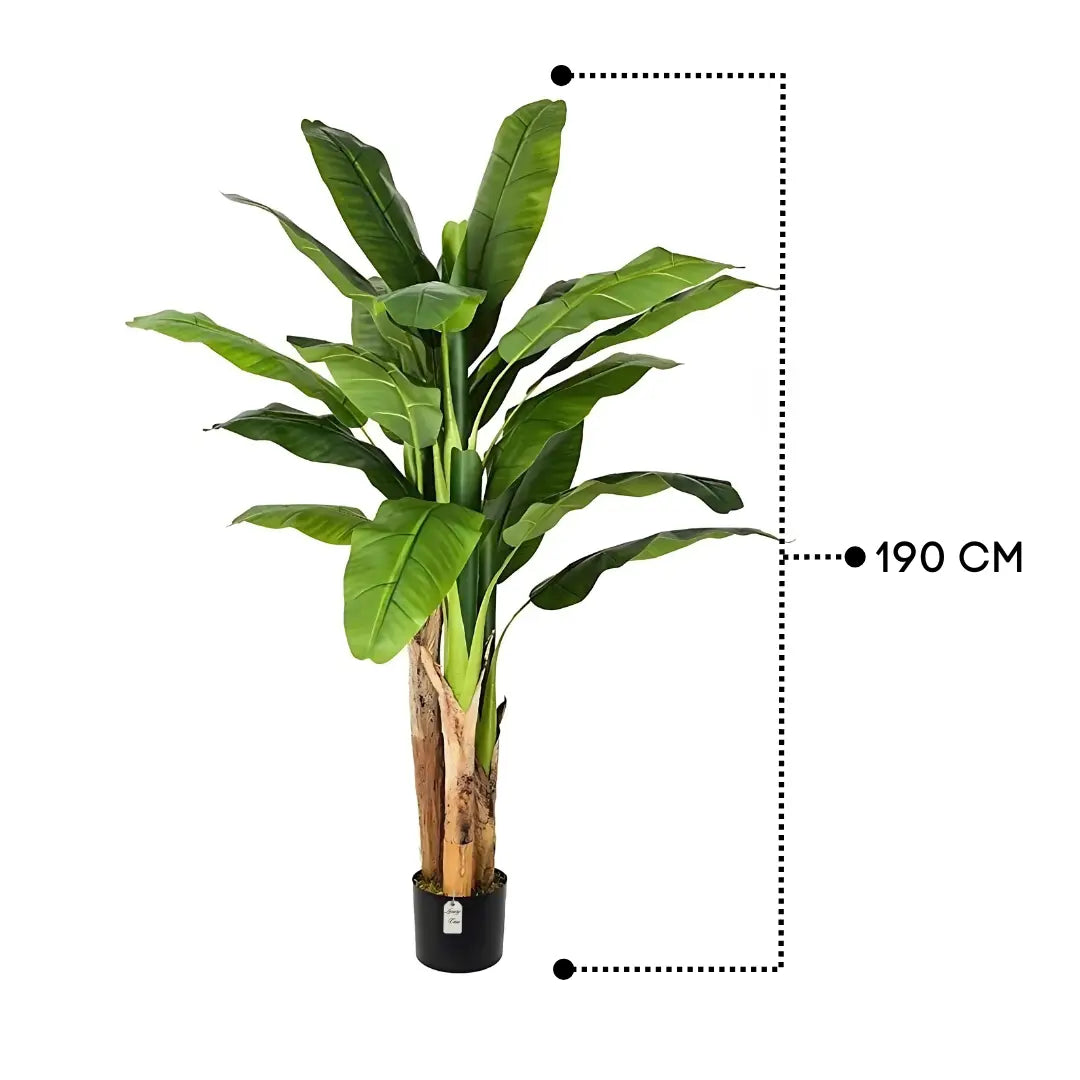 Artificial Banana Tree With Natural Wooden Trunk 190 Cm Luxury Casa