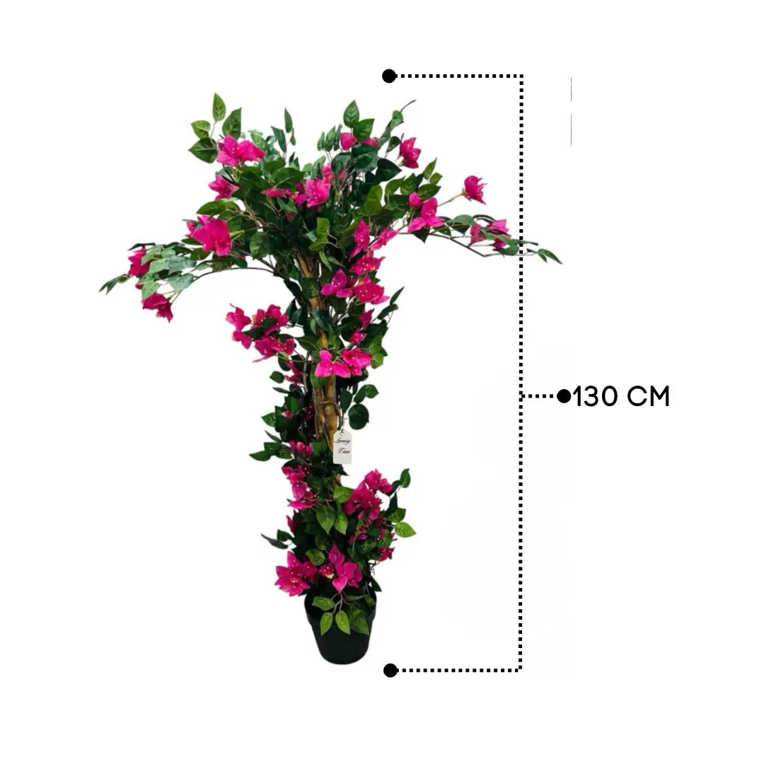Artificial Bougainvillea Tree With Natural Wooden Trunk 130 cm Luxury Casa