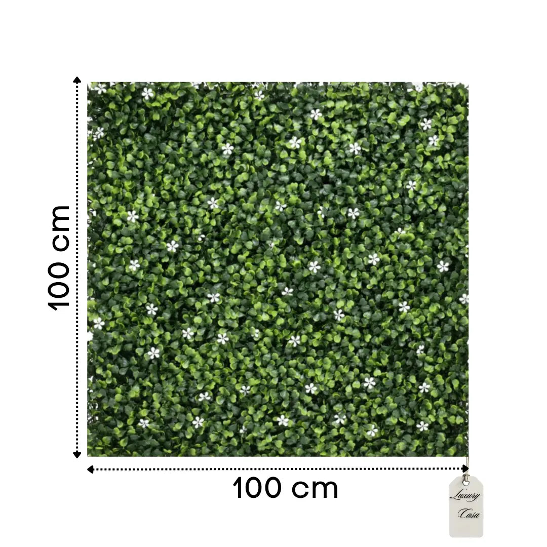 Artificial Boxwood & Flower Green Wall Panel 100x100 cm Luxury Casa