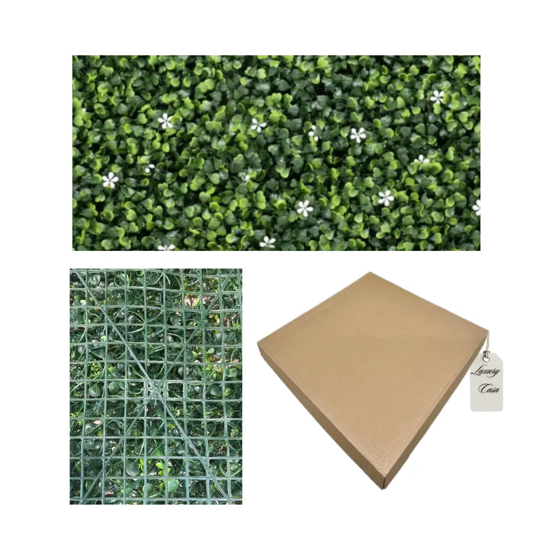 Artificial Boxwood & Flower Green Wall Panel 100x100 cm Luxury Casa