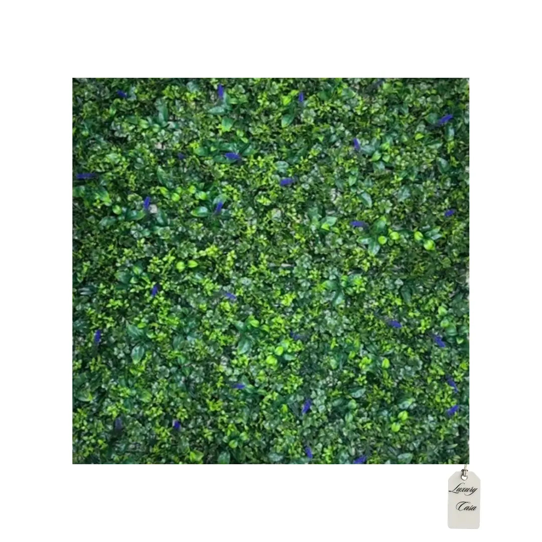 Artificial Boxwood & Purple Accent Green Wall Panel 100x100 cm Luxury Casa
