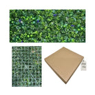 Artificial Boxwood & Purple Accent Green Wall Panel 100x100 cm Luxury Casa