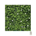 Artificial Boxwood & White Flower Green Wall Panel 100x100 cm Luxury Casa