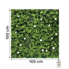 Artificial Boxwood & White Flower Green Wall Panel 100x100 cm Luxury Casa