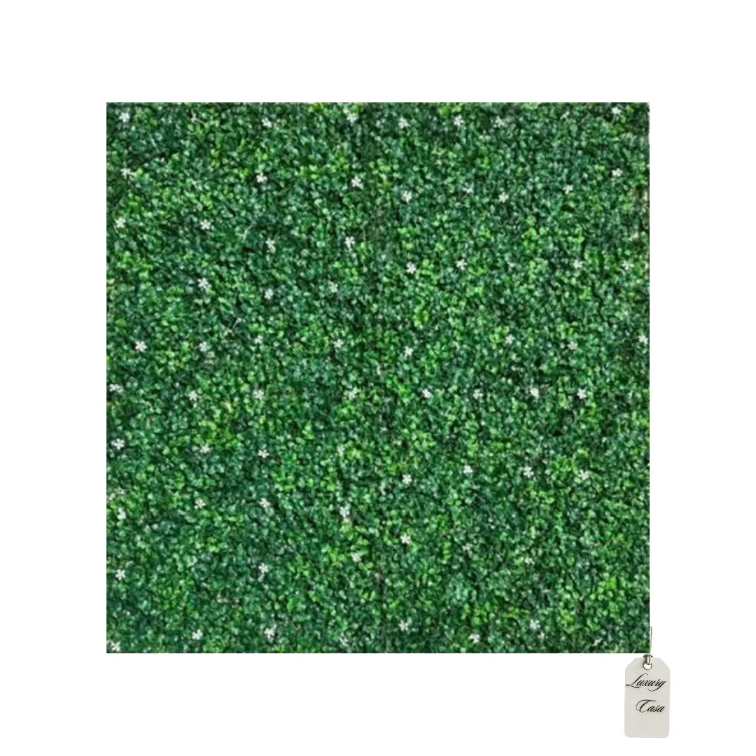 Artificial Boxwood & White Flower Green Wall Panel 100x100 cm Luxury Casa