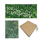 Artificial Designer Green Wall Panel with Purple & White Flowers 100x100 cm Luxury Casa