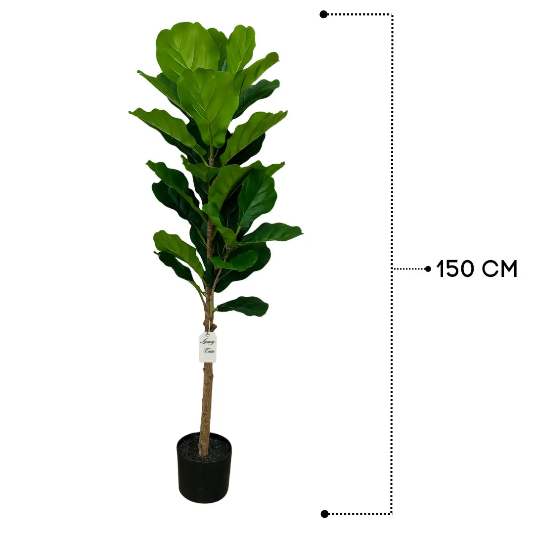 Artificial Fiddle Tree With Natural Wooden Trunk 150 cm Luxury Casa