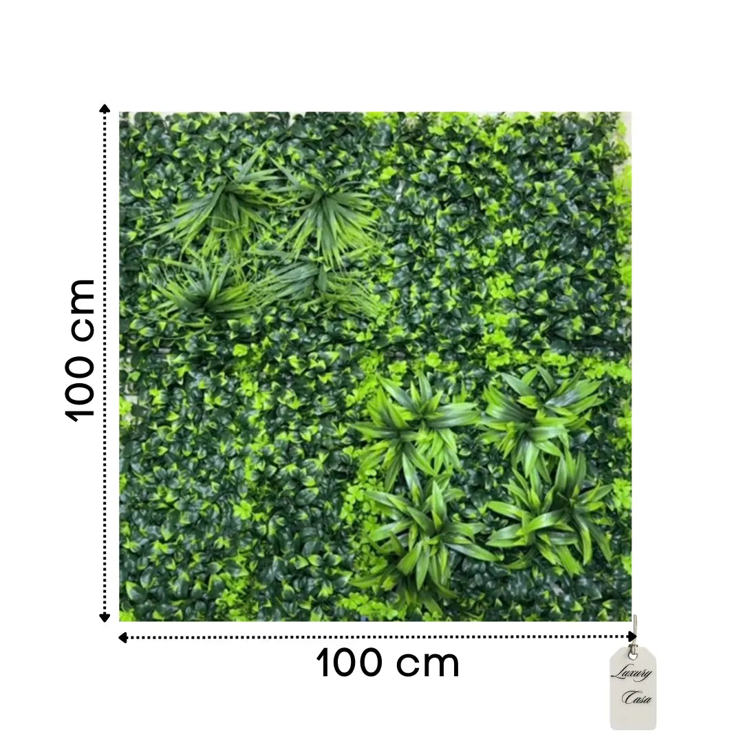 Artificial Green Wall Panel with Tropical Leaves 100x100 cm Luxury Casa