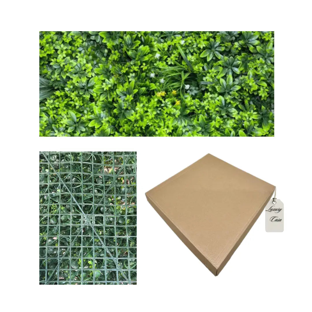 Artificial Mixed Leaf Green Wall Panel 100x100 cm Luxury Casa