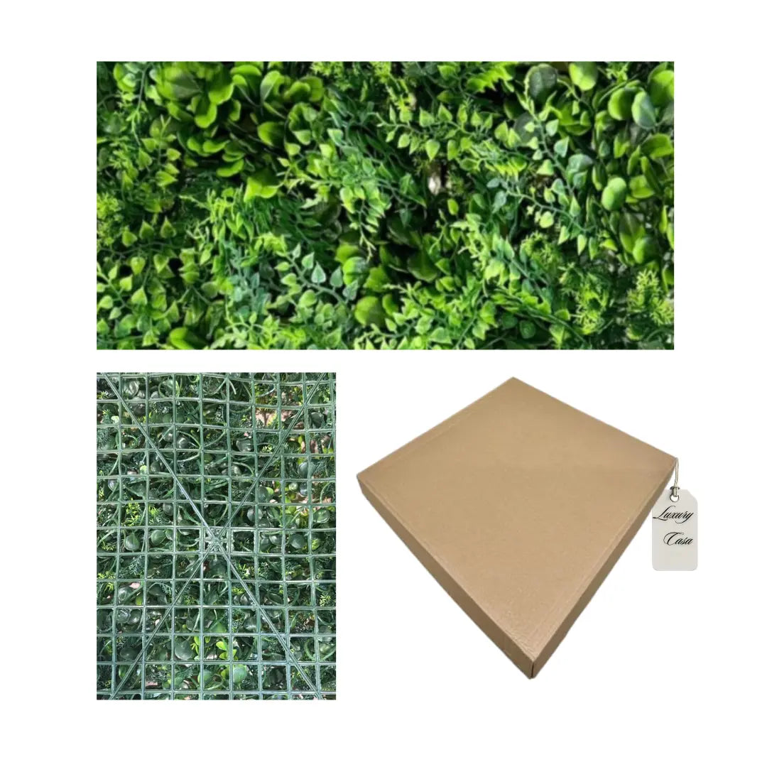 Artificial Mixed Leaf Green Wall Panel 40x60 cm Luxury Casa